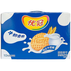 【苏宁易购超市】亿滋 优冠牛奶香脆盒装1000G 办公室休闲零食酥性饼干（新老包装随机发货） *2件