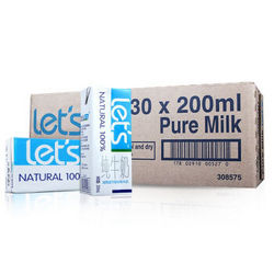 【京东超市】智利 进口牛奶 乐仕（let's）超高温灭菌全脂牛奶200ml*30盒/箱