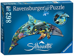 Ravensburger 睿思 R161546 海洋世界 异形拼图 862片+R161522 埃菲尔铁塔 960片