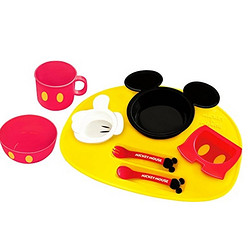 锦化成 迪士尼米妮/米奇 宝宝训练餐盘 碗勺叉餐具套装 八件套