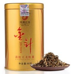 【京东超市】凤牌 茶叶 红茶 滇红茶特级 金丝滇红 金针金芽茶 60g