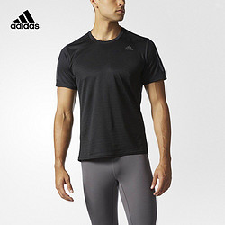 adidas 阿迪达斯 跑步 男子 跑步短袖T恤 黑 BP7430