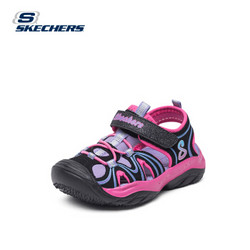 SKECHERS 斯凯奇 大童鞋女童凉鞋 86656 黑色/彩色 28.5码/鞋内长18cm