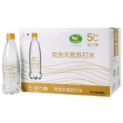 【京东超市】5°C（HORIEN5°C）活力恩 克东天然苏打水PET 500ml/瓶*15 整箱