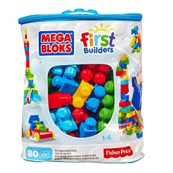 MEGA BLOKS 美高 大袋装积木 80片 原色