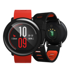 Amazfit  智能运动手表 华米科技出品 陶瓷表圈 GPS实时轨迹 红色硅胶腕带 支持iOS、Android系统