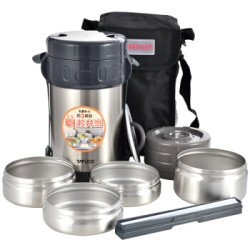 TAFUCO 泰福高 T-2650 保温饭盒 4层 不锈钢本色 2.3L