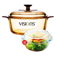 VISIONS 晶彩透明锅 VS-3.25L 组合套装锅+VS32送2L水晶煲 +凑单品