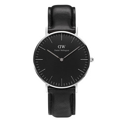 Daniel Wellington 丹尼尔惠灵顿 BLACK系列 Classic Sheffield DW00100139 黑皮带黑盘女表