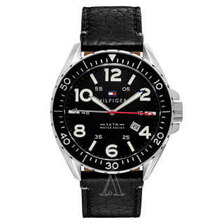 TOMMY HILFIGER Declan 1791131 男士手表 47mm 黑色 黑色 皮革