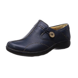 Clarks Navy Button Pumps  女士平底鞋