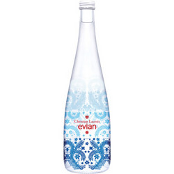 evian 依云 天然矿泉水 Christian Lacroix 2017限量版 750ml 玻璃瓶蓝色