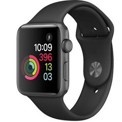 Apple Watch Sport Series 2智能手表(38毫米深空灰色铝金属表壳搭配黑色运动型表带 MP0D2CH/A）