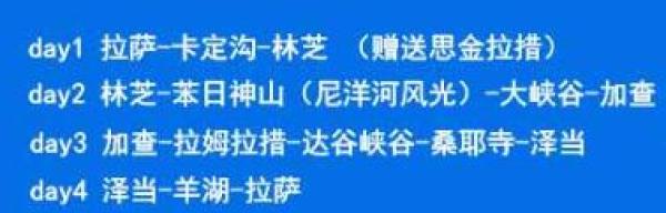 6月好价:西藏当地4日3晚跟团游