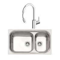GROHE 高仪 860mm大双槽水槽 + 重锤式抽拉龙头