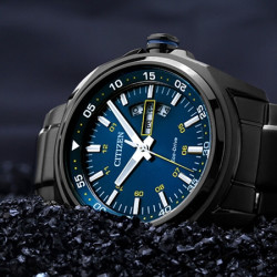 CITIZEN 西铁城 AW0024-58LB 覆黑色涂层  男款光动能腕表+精工闹钟