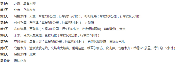 北京-新疆多地10日跟团游