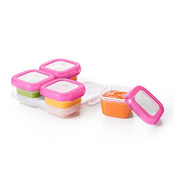 OXO Tot Baby Blocks Freezer Storage Containers, Pink 4 Ounce