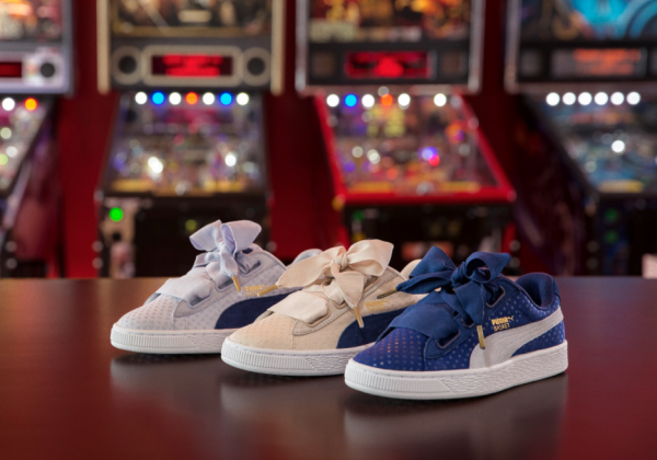  PUMA 彪马 Basket Heart 女款牛仔布丝带蝴蝶结运动鞋