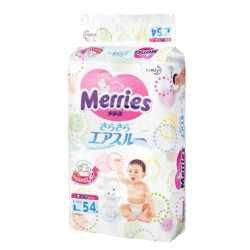  Kao 花王 Merries 婴儿纸尿裤 L54片 *4件 +凑单品