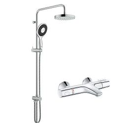 GROHE 高仪 恒温冷触浴缸龙头 新天瀑淋浴花洒套装(200顶喷 130mm保颂手持4键11式组合出水)(供应商直送,晒单,主要城市包安装,具体覆盖区域可以咨询客服QQ:2833699221,QQ:2924946144,QQ:3042932324 ,QQ:982888159电话:010-56024815,010-56024815)(6月6号超级镇店之宝,满额送kindle,满2999减150 满4999减300 双重优惠)