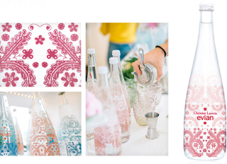 evian 依云 天然矿泉水 Christian Lacroix 2017限量版 粉色 750ml 玻璃瓶