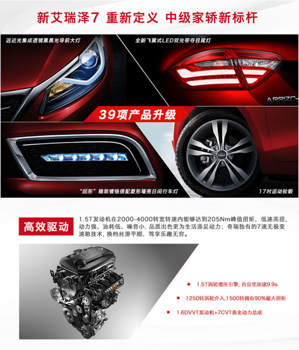 CHERY 奇瑞 艾瑞泽7 线上专享补贴