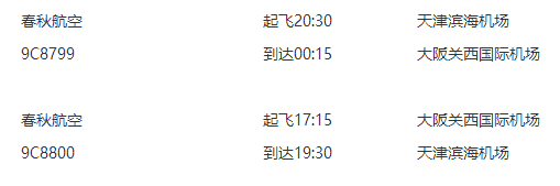 春秋航空 天津-大阪8天往返含税+wifi(周五出发)