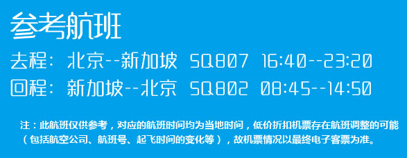 北京-新加坡6天5晚自由行