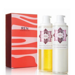 REN 摩洛哥奥图玫瑰两件套(沐浴露 200ml+身体乳 200ml)