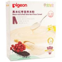 pigeon 贝亲 婴儿黑米红枣营养米粉 200g*5+婴儿原味米粉 200g*2