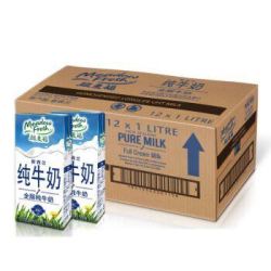 Meadow Fresh 纽麦福 进口纯牛奶 全脂1L*12盒/箱 *2件