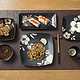 日式创意手绘陶瓷餐具 釉下彩 (五件套)