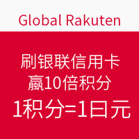 促销活动：Rakuten 乐天国际市场 刷银联信用卡（62开头）