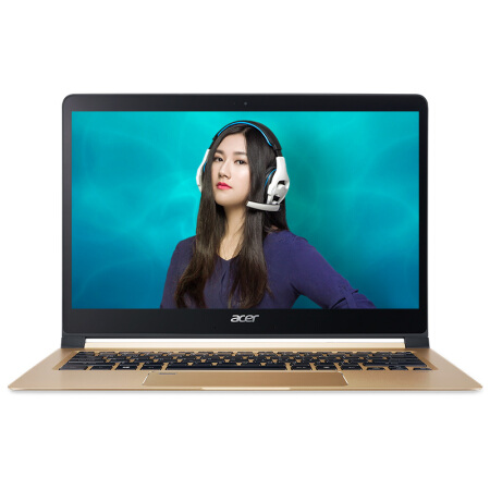 acer 宏碁 蜂鸟 Swift7 13.3英寸 轻薄本 金色(酷睿i5-7Y54、核芯显卡、8GB、256GB SSD、1080P、IPS、SF713-51-M5MP)