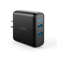 ANKER  PowerPort Speed 2 39W 2口双口充电器插头 黑色