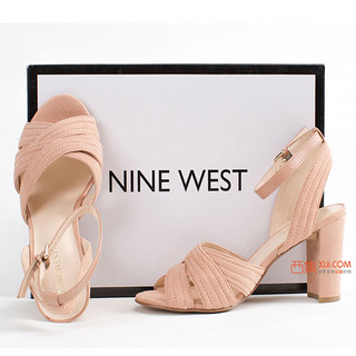 Nine West 玖熙 Norella 浅口绑带粗跟女款高跟凉鞋 