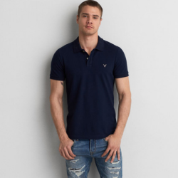 AMERICAN EAGLE OUTFITTERS 11658427 男士纯色短袖POLO衫 