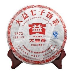 大益普洱茶 老版 7572 熟茶 357克 *2件