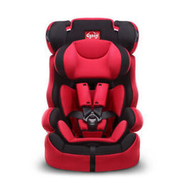 Ganen 感恩 旅行者 儿童安全座椅 红黑色 9个月-12岁