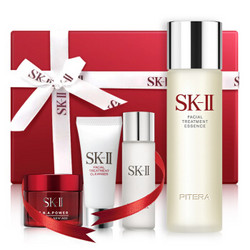 SK-II 晶透修护礼盒（神仙水230ml+清莹露30ml+洁面霜20g+精华霜15g）