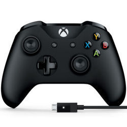 Microsoft 微软 Xbox One 新款蓝牙无线控制器 黑色+PC连接线