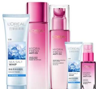 L'OREAL PARIS 巴黎欧莱雅 清润葡萄籽保湿护肤套装(洁面膏125ml+膜力水130ml+乳液110ml+洁面膏50ml+乳液50ml)