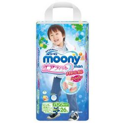 moony 尤妮佳 婴儿裤型纸尿裤 男 XXL26片*5包，298元。
