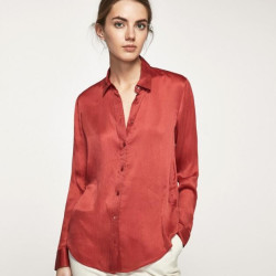 Massimo Dutti 05115410638 女士真丝衬衫