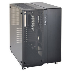 LIANLI 黑色 ATX玻璃侧透 游戏水冷机箱（全铝外壳/支持ATX主板/310mm显卡/多颜色LED灯组件）PC-O9WX