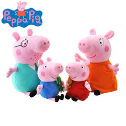 Peppa Pig 小猪佩奇 毛绒一家礼盒装（小号）+JoanMiro 12色水彩笔