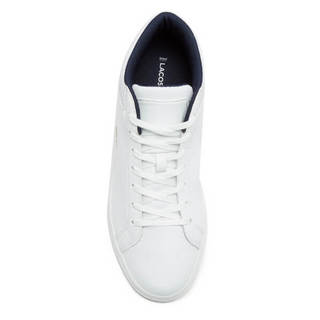 LACOSTE Straightset SP 117 1 男士中帮真皮休闲运动鞋 White US8