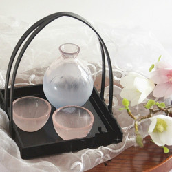 HIROTA GLASS 廣田硝子 HO-3000 手工玻璃酒器提篮套装 樱花色