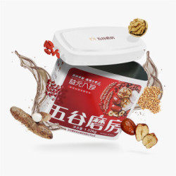 五谷磨房 益元八珍粉 铁盒装 1020g